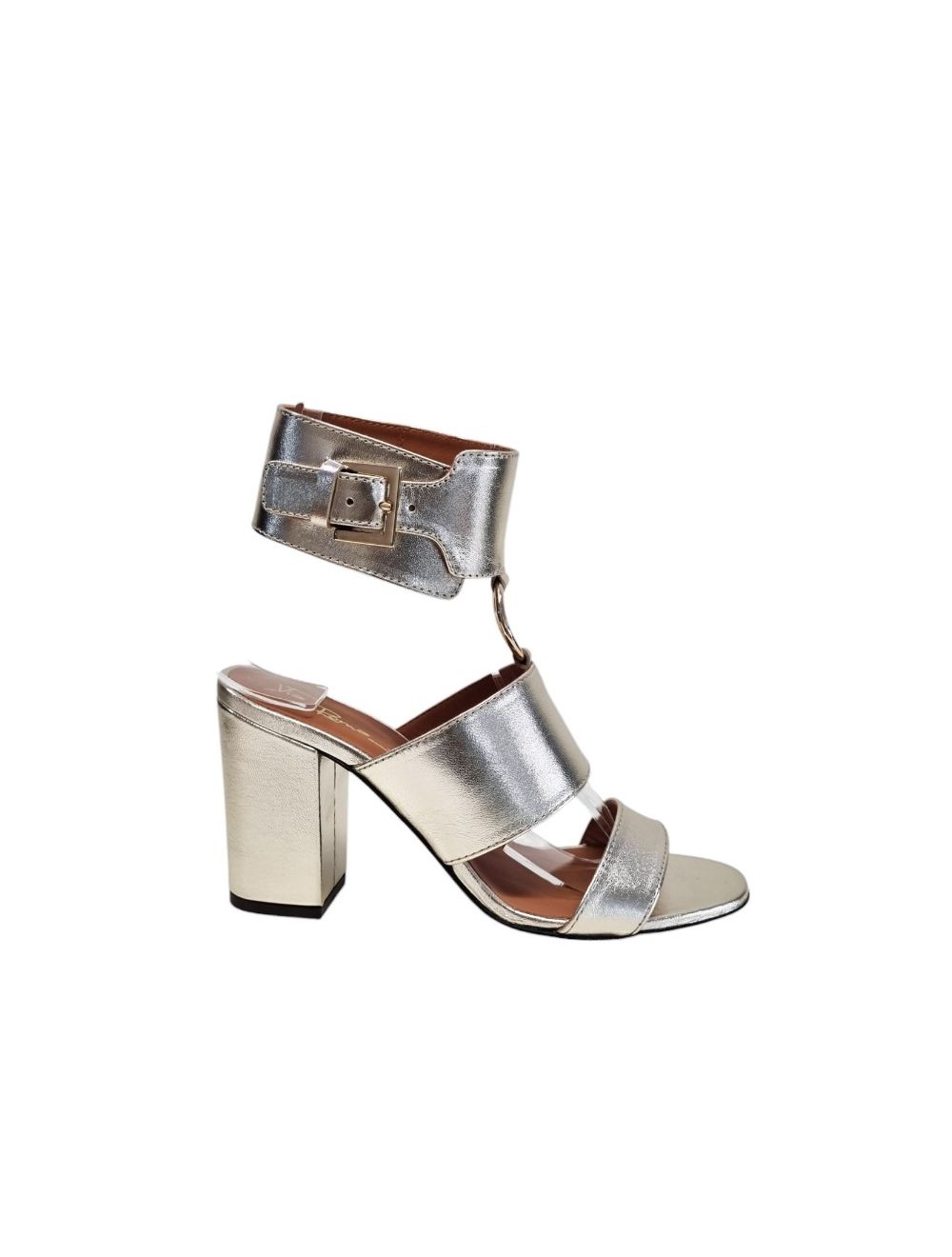 Sandalo fascia+anello 2770 pelle platino