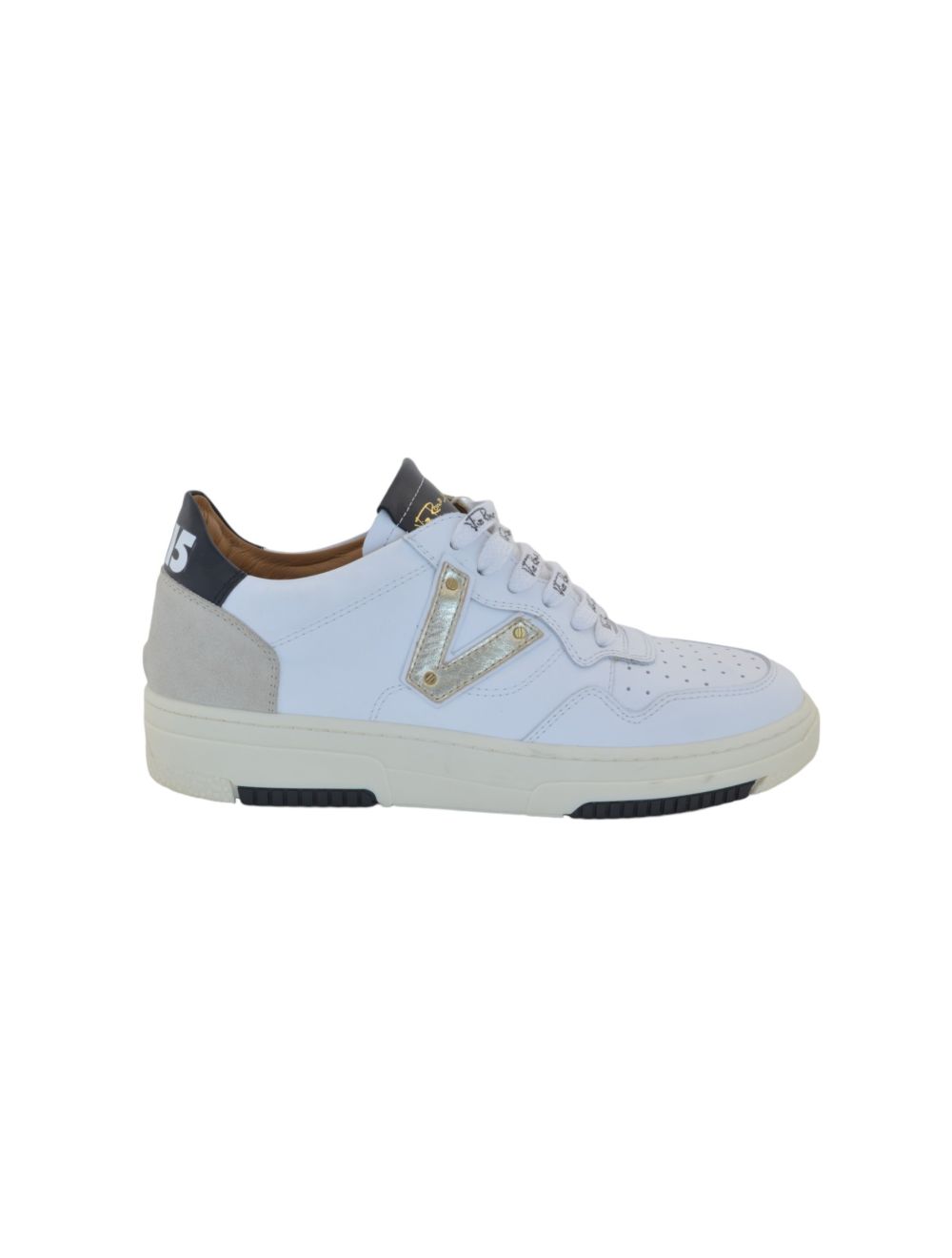 Sneakers in pelle bianca+sand+nera+ V 4350 combo42