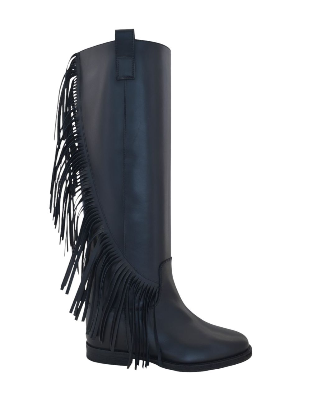 Stivale in pelle con frangia 4419