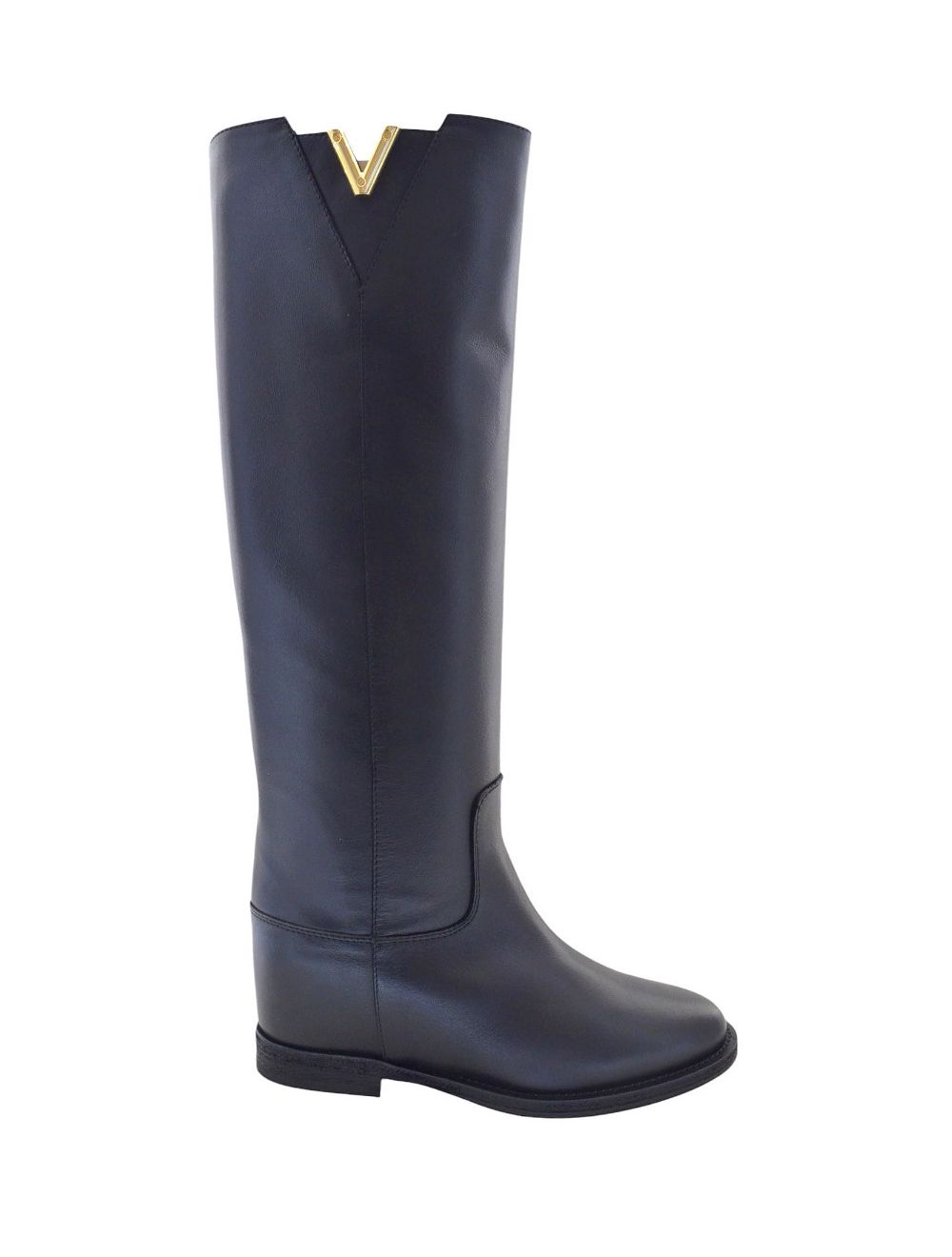 Stivale V media oro pelle nera 4432 